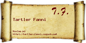 Tartler Fanni névjegykártya